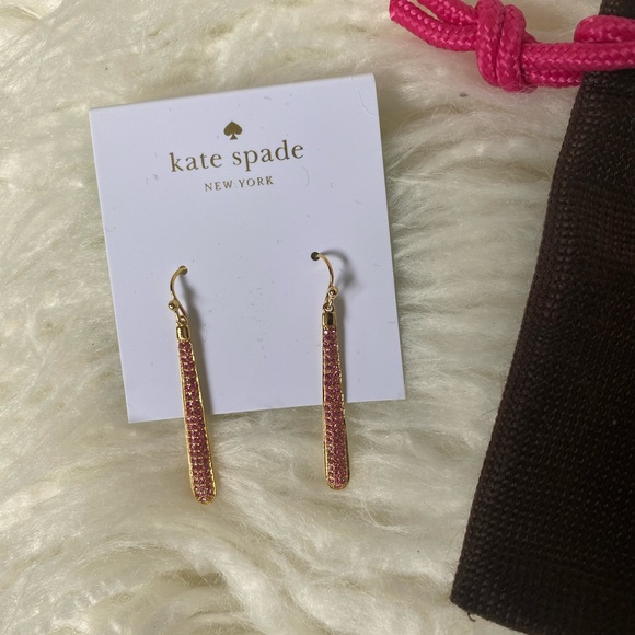 ♠️ NWT Kate Spade Pink And Gold Earrings - Picture 4 of 8
